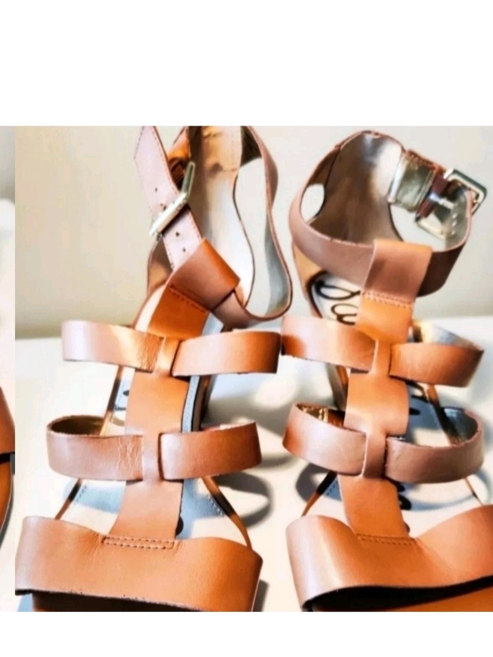 Sam Edelman Womens 9.5 Leather Wedge Sandals... - Picture 3 of 12